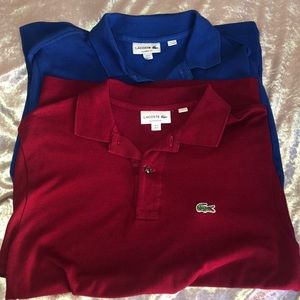 2 Classic fit men’s small Lacoste polos